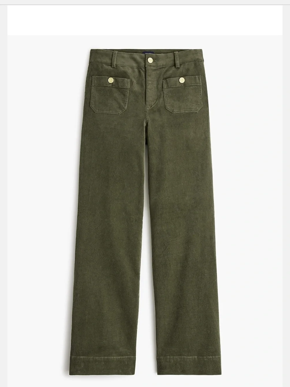 J. Crew Olive Green Corduroy Wide-Leg Pants